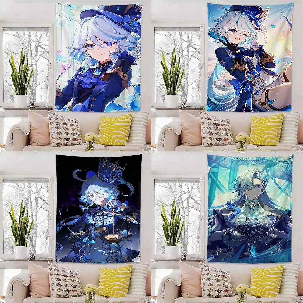 Furina Linnea Neuvillette Genshin Impact Flag Outdoor Decorations for Bedrooms Home Decor Items Decoration Banners