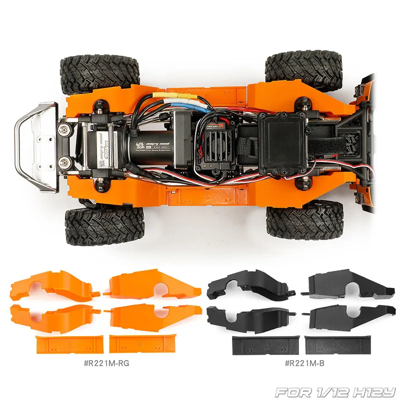 Inner Lining Wheel Cover Mudguard Fender Side Bar Side Step for 1/12 RC Crawler Car Traxxas Megasin MJX H12Y DIY Upgrade Parts
