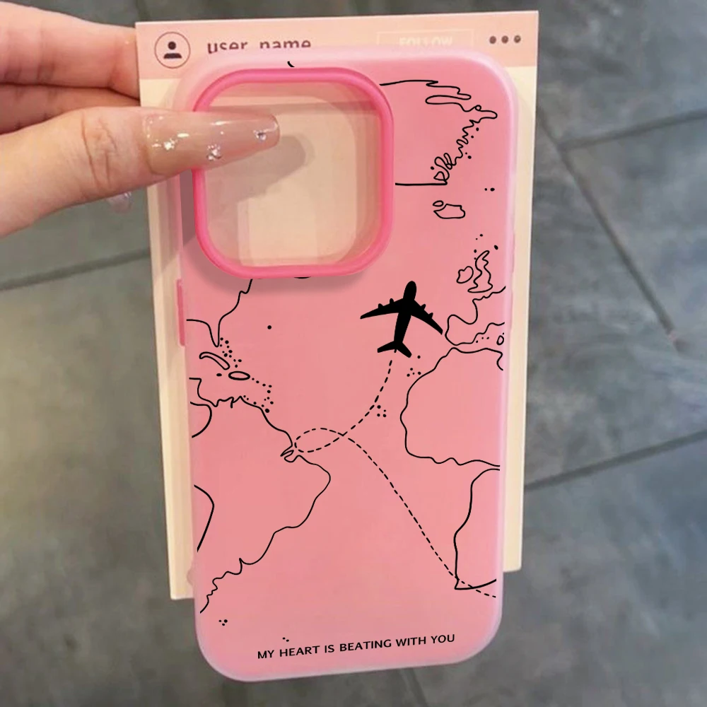 Für iPhone 17 15 16 14 Pro Max Hülle Plus Flugrouten INS Cover Für iPhone 13 11 12 ProMax XS XR XS 8 Plus Bonbonfarben Hüllen – Detail 8