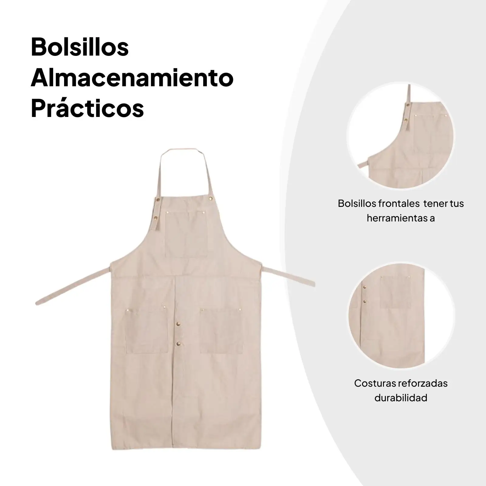 Canvas Apron with Pockets Waterproof Split Leg Design for Baker Barber Grilling Painting Nail Work
