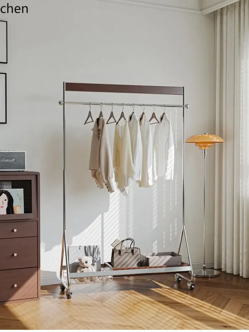 H5.22 Medieval hanger floor-to-ceiling bedroom living room solid wood clothes removable coat rack corner household simple