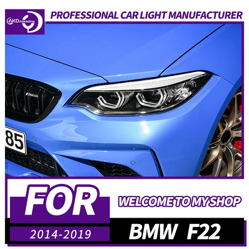 BMW 2 시리즈 F22 2014-2019 용 AKD 자동차 헤드 라이트 LED 자동차 램프 주간 주행 등 동적 방향 지시등 자동차 액세서리