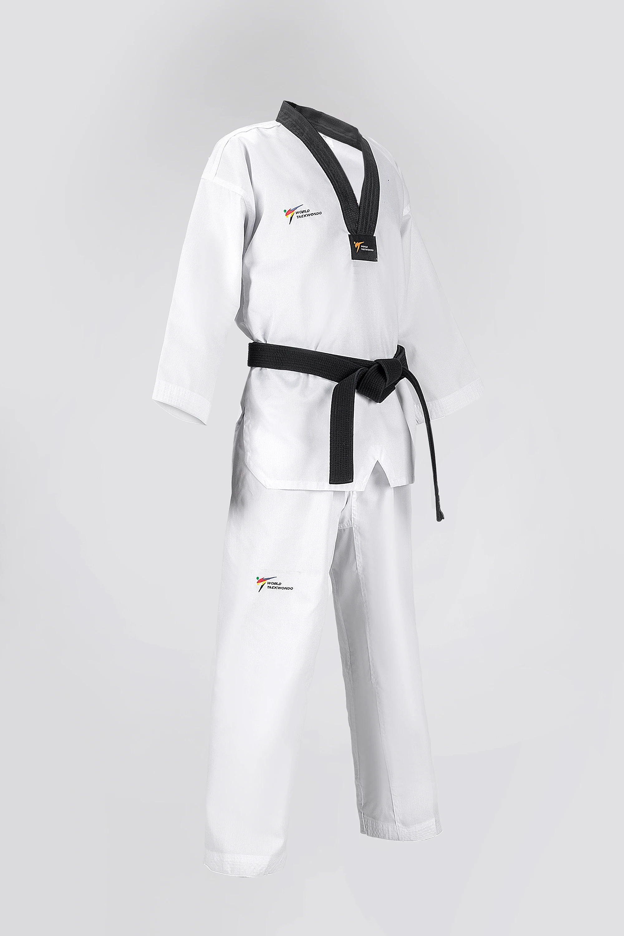WT Taekwondo White Sports Uniform, suitable for Karate, Judo and other martial arts, unisex adult beginner competition general u - view 3