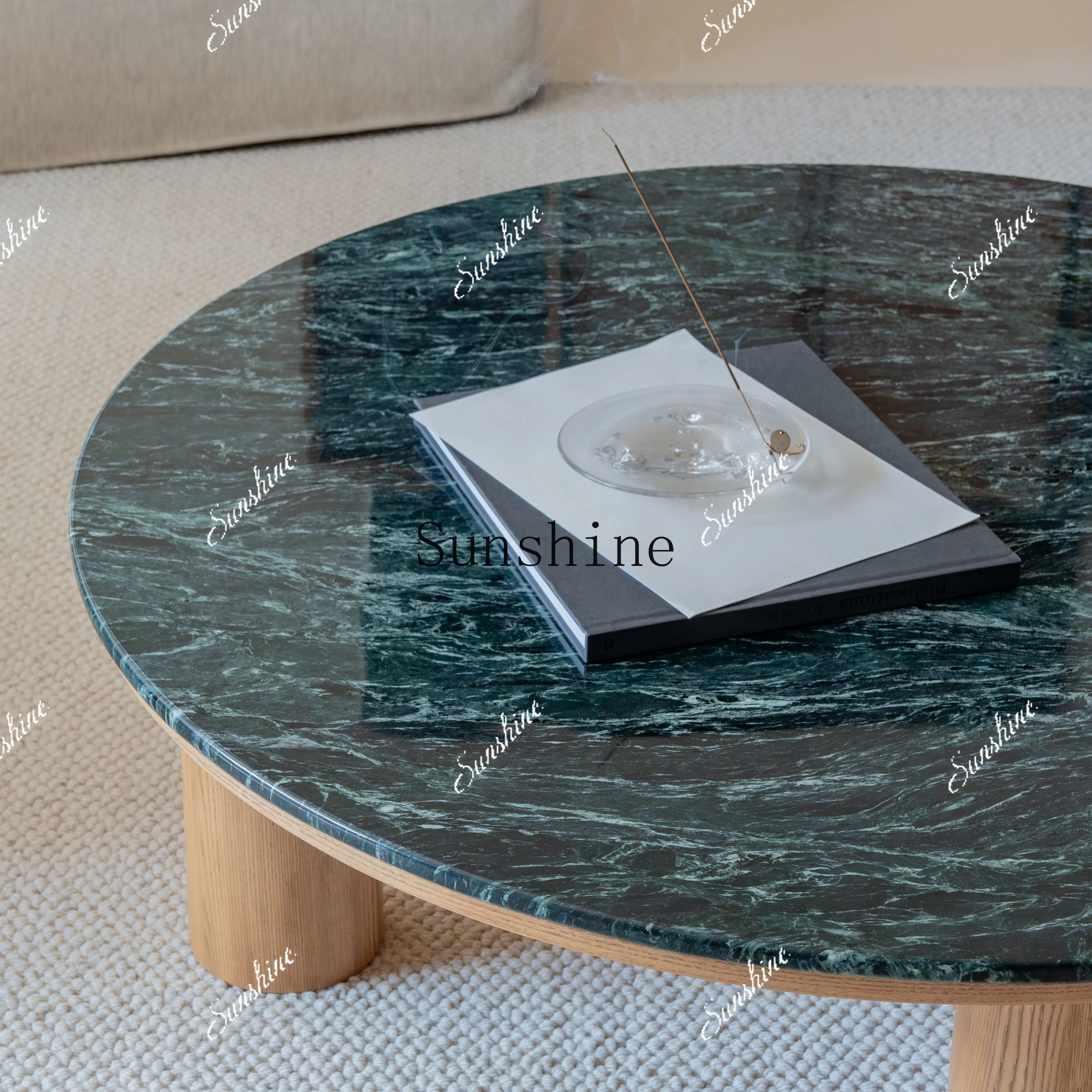

Round marble tea table B & B retro luxury stone home round table TF
