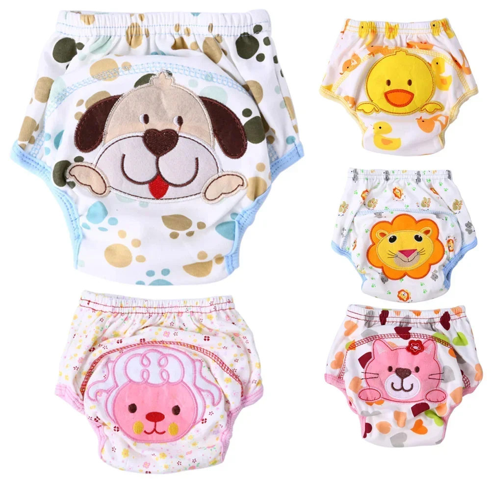 4PC Baby Diapers Cotton Panties Underwear Nappy Infant Trainning-Pant Changing Waterproof Pants Diaper Cover Underwear