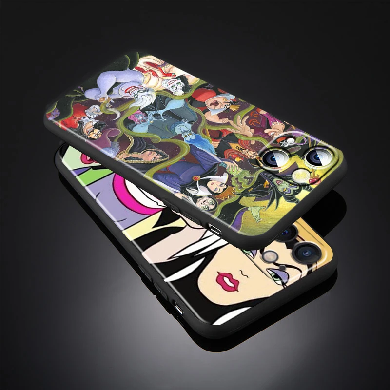 Casing ponsel ratu jahat Disney untuk iPhone 15 14 13 12 11 XS XR X 8 7 SE Pro Max Plus TPU hitam Mini
