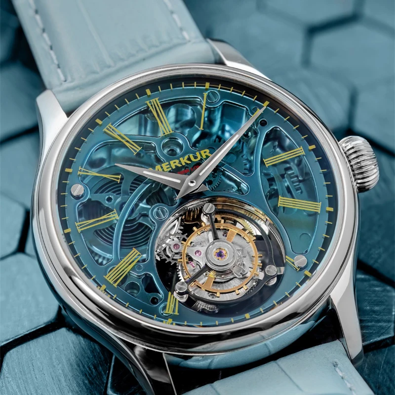 Magic City Watch Store Hollow 42mm Transparent Light Luxury Business Tourbillon Manual Mechanical Watch Men