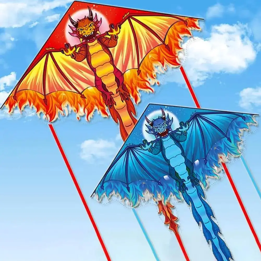 1 Piece 1.4M Large Dragon Kite For Kids And Adults Huge Pterosaur Kite Come Tail Easy To Fly Kites Outdoor Toy