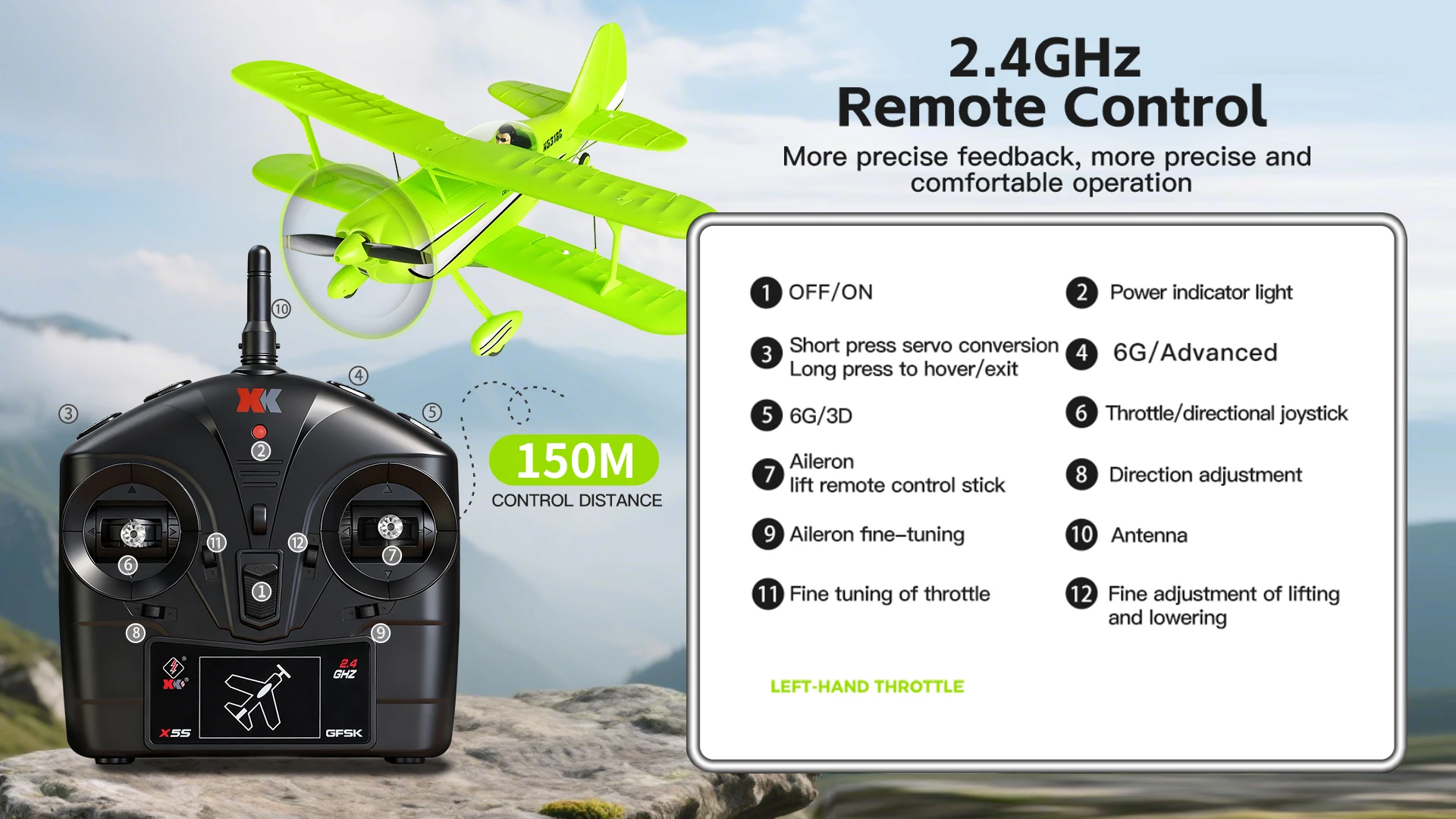 2026 WLtoys Remote-Controlled Aircraft A310 Brushless Motor 3D/6G With Gyroscope Dual Wings Four Channel Airplane Boy Toy Gift