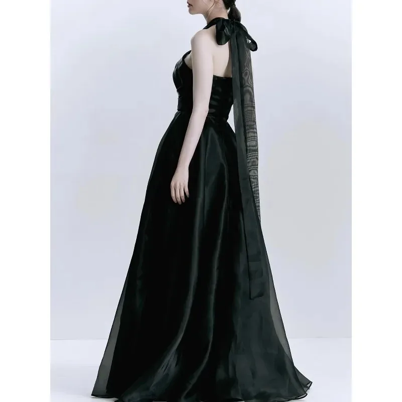 Элегантные свадебные платья с лямкой на шее, корейская фотосессия для женщин, трапециевидный корсет из органзы по индивидуальному заказу, вечерние платья для свадебной вечеринки