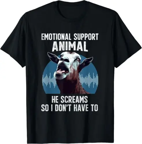  Goat Emotional Support Animal Goat Owner T-Shirt Size S-3XL