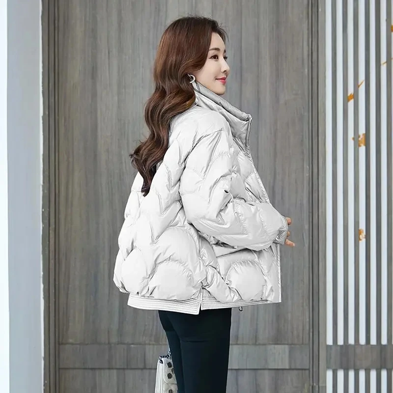 90 White duck down short down jacket women\'s popular winter new loose bread jacket small coat down jacket