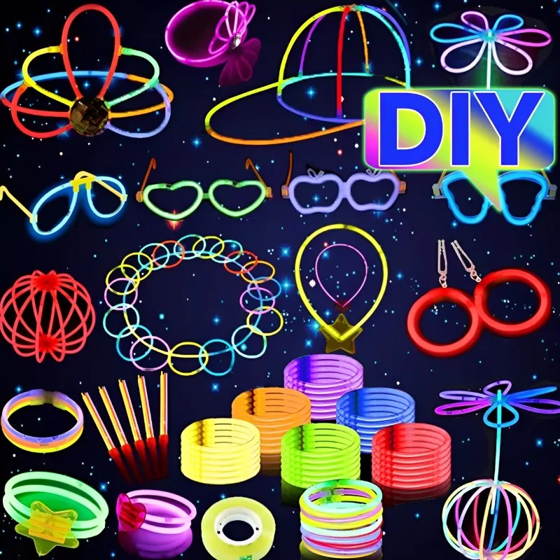 10Pcs Luminescent Stick Connectors Multi-shape Molds for Bending Bracelets Necklace DIY Colorful Glowing Stick Party Supplies