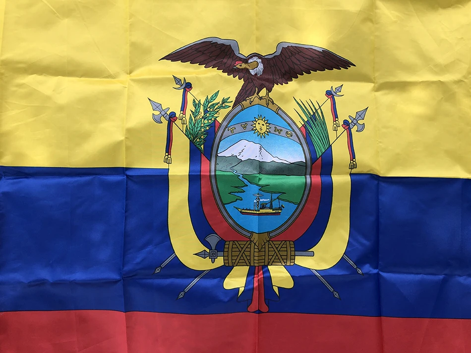 SKY FLAG Ecuador Flaga 90x150cm ECU EC Ecuador Flaga Super Poly flaga piłkarska Wewnętrzna zewnętrzna poliestrowa wisząca flaga