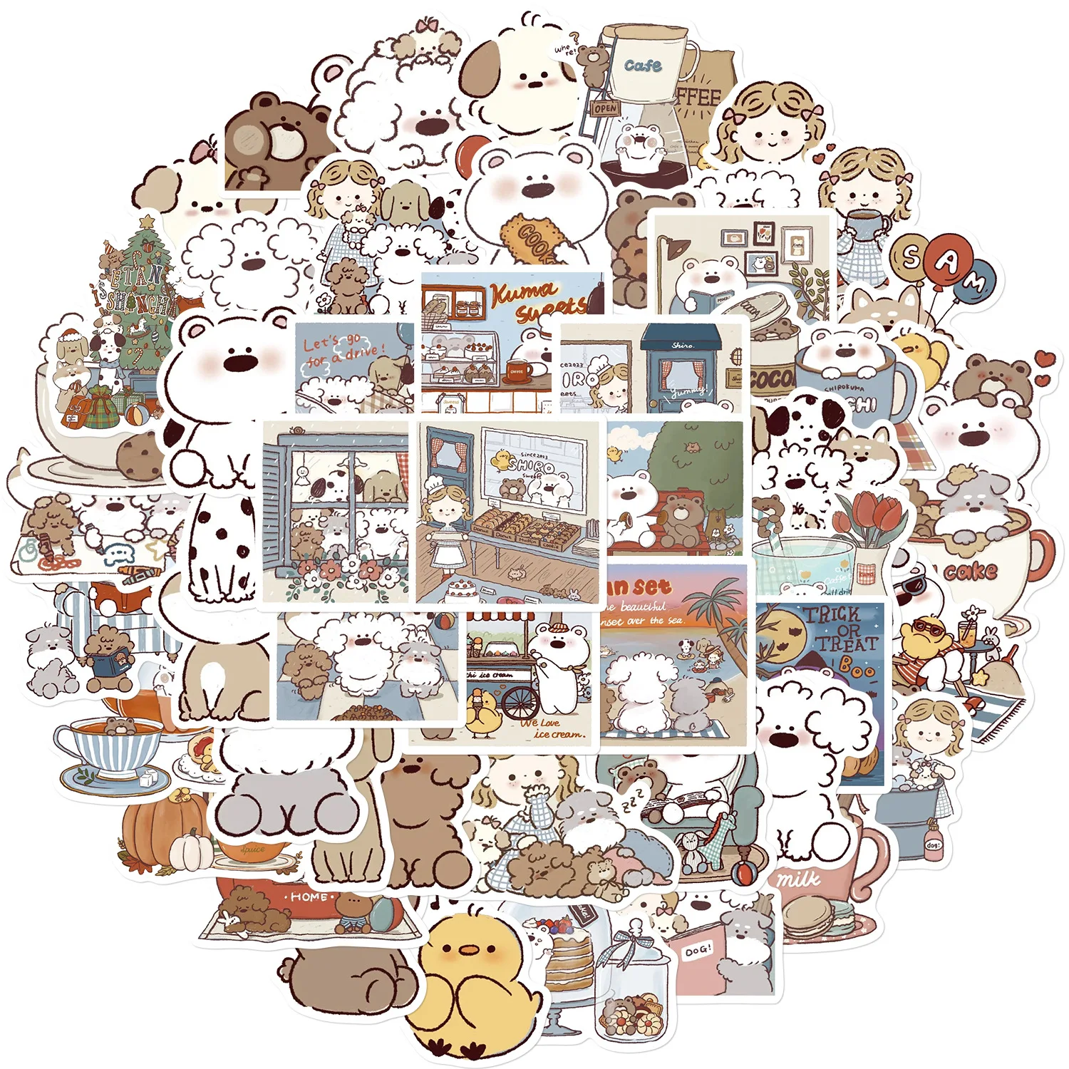 

50Pcs Miiiiichan Anime Animal Cartoon Stickers Waterproof DIY For Kids Toy Car Motorcycle Laptop Kawaii Rabbit Cats Sticker