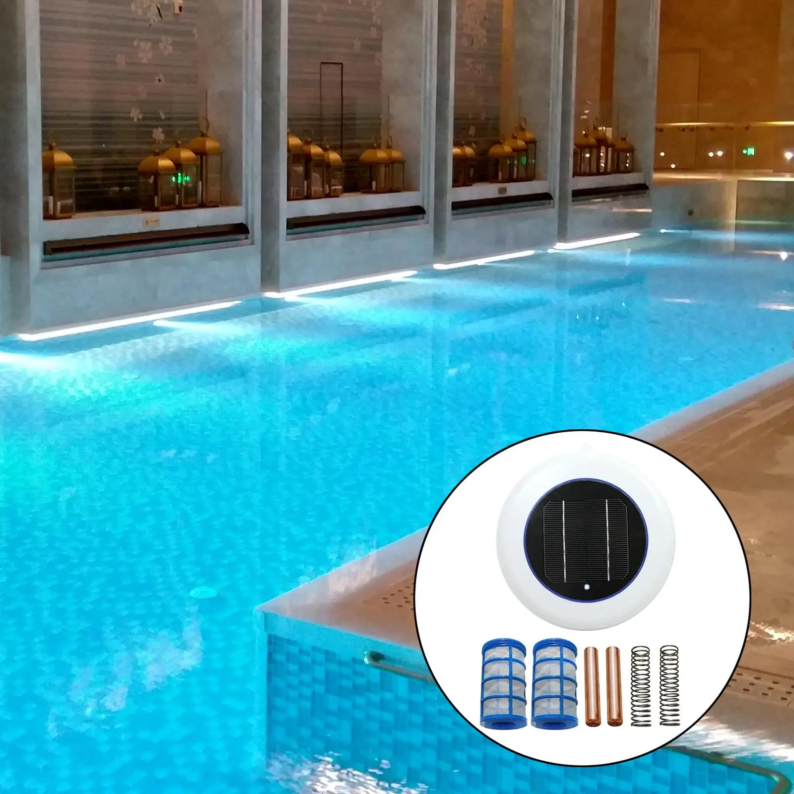 Solar Pool Ionizer -High Capacity,Reduce Chlorine Algae Resistance,Longer