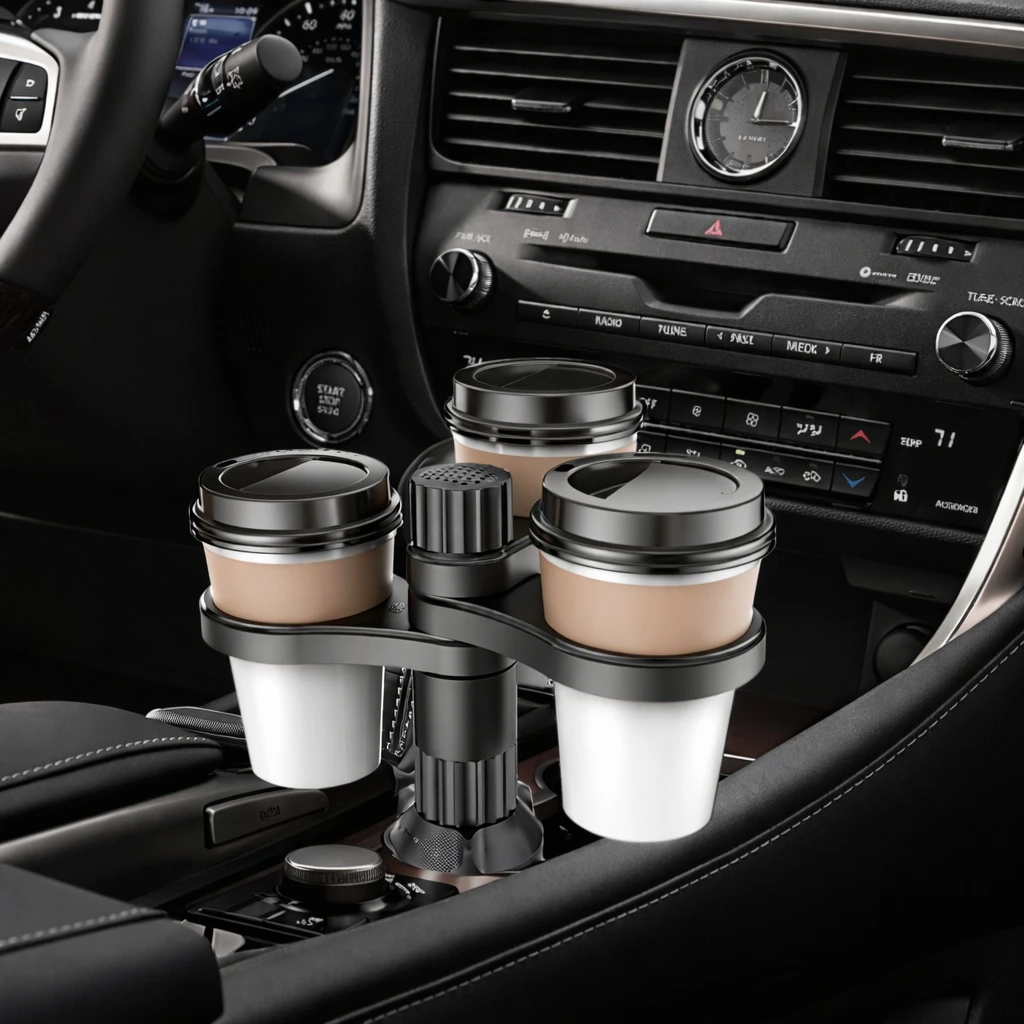 3-in-1 Drehbarer Getränkehalter-Erweiterer, Universeller Auto-Getränkeadapter, Mehrzweck-Getränke- und Wasserflaschenhalter, Erweitert Kleine Basis