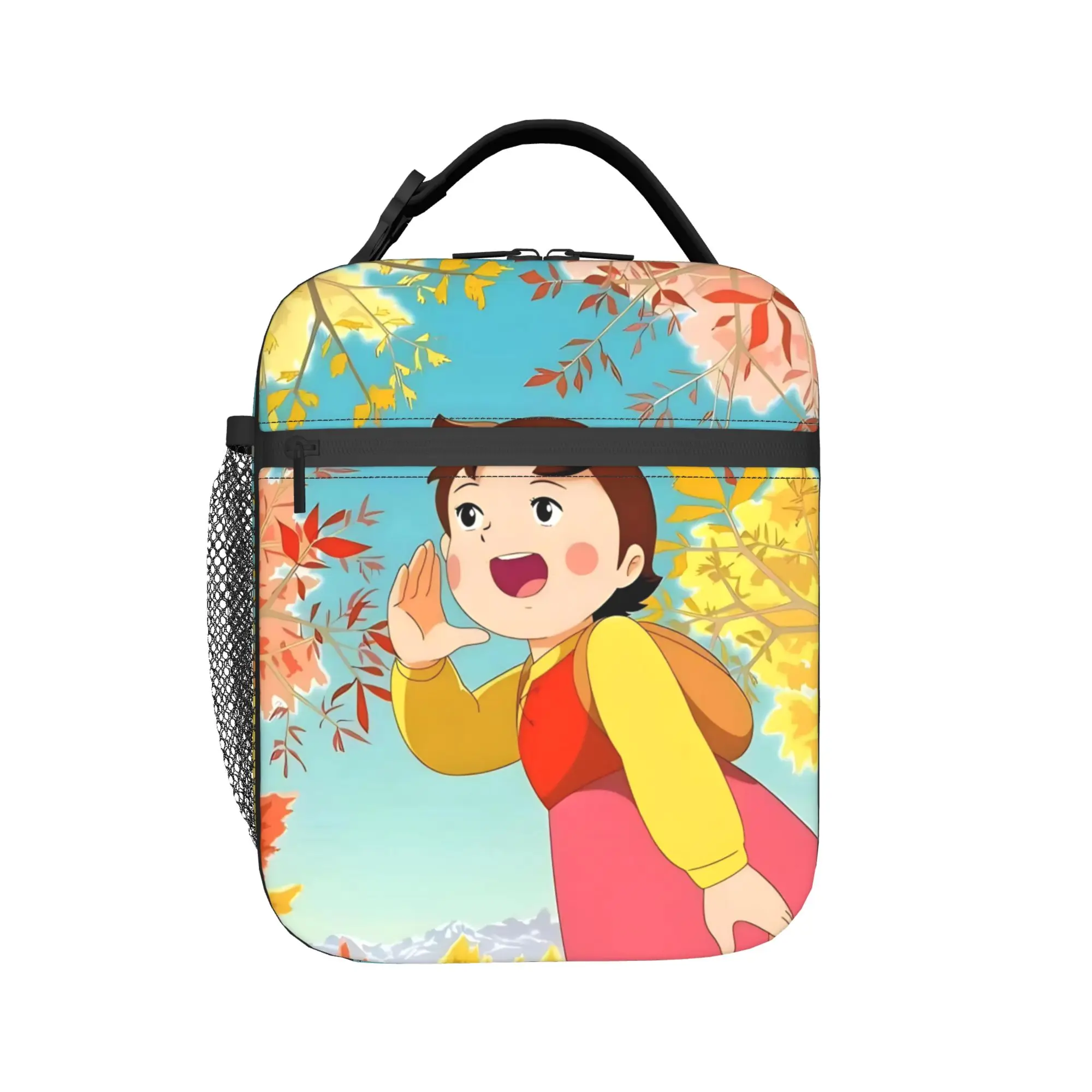 Heidi Joyful Autumn in the Alps Lunch Bag School Portable Thermal Lunch Bags For Child  Oxford Designer Cooler Bag