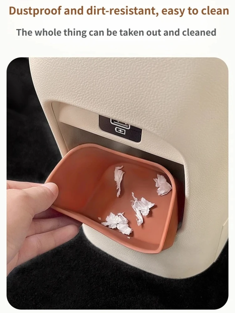 For GWM ORA 03 Funky Cat Car Rear Row Storage Slot Silicone Pad Organizer Box Car Interior Stowing Tidying Modified Accessories