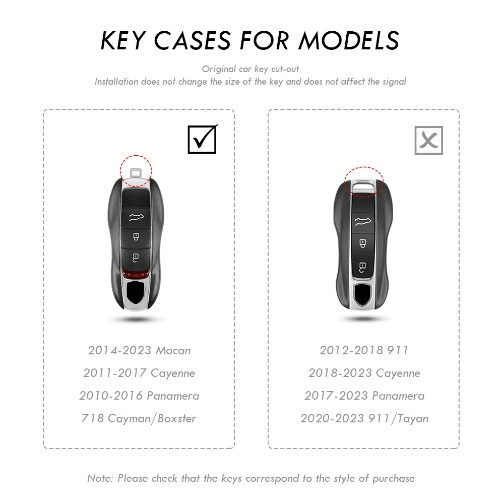 Tampa da caixa chave do carro para Porsche, Shell do FOB, Cayenne, Macan, Cayman, Panamera, Carrera, Boxster, 911, 970, 981, 991, 781, 971, 9YA,