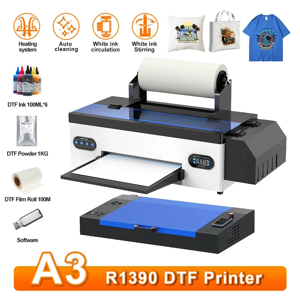 

A3+ R1390 DTF Printer T-shirt Printing Machine A3 DTF Impresora With Curing Oven T-shirt A3 DTF Direct to Film Transfer Printer