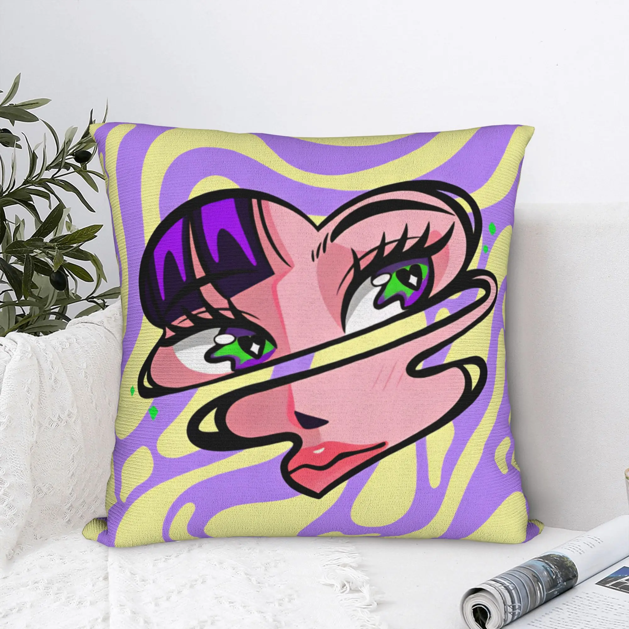 Jem And The Holograms Movie Pillowcases  Retro Trendy Pillow Case For Sofa Bedroom Home Decor Comfy Pillow Cover