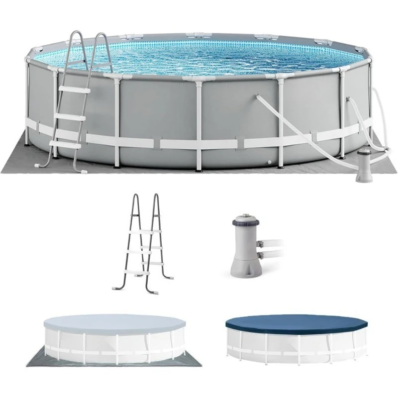 Above Ground Swimming Pool Set 14ft x 42in with 1000GPH Cartridge Filter Pump SuperTough Puncture Resistant Rust Resistant