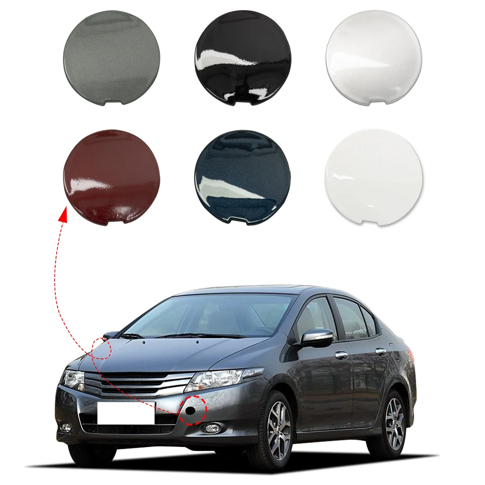 Rear Bumper Tow Hook Cover Cap Towing Eye Fit For HONDA CITY 2009 2010 2011 GM2 GM3 71104-TM0-T00