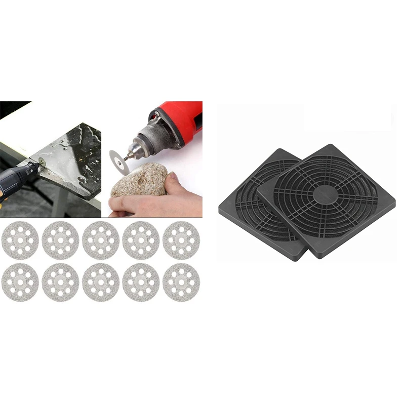 41 Pcs Rotary Cutting Wheels Tool Kit 2 Pcs Dustproof Blower Guard ABS Computer Ventilator Grill 120Mm Fan Filter