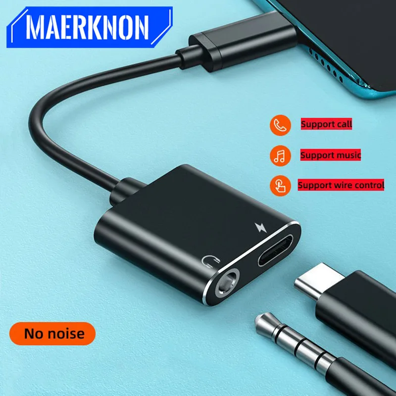 2 in 1 Audio Adapter Type C To 3.5mm Jack Type C Charging Aux OTG  Adapter For Samsung Xiaomi Huawei Wired Earphone Converter