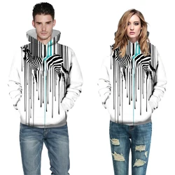 2024 AUTUMN WINTER 5XL 3D DIGITAL PRINT ANIMAL HOODIE FASHION ZEBRA PLUS SIZE SPORTSWEAR MEN'S STREET HOODIE LONG SLEEVE HOODIE