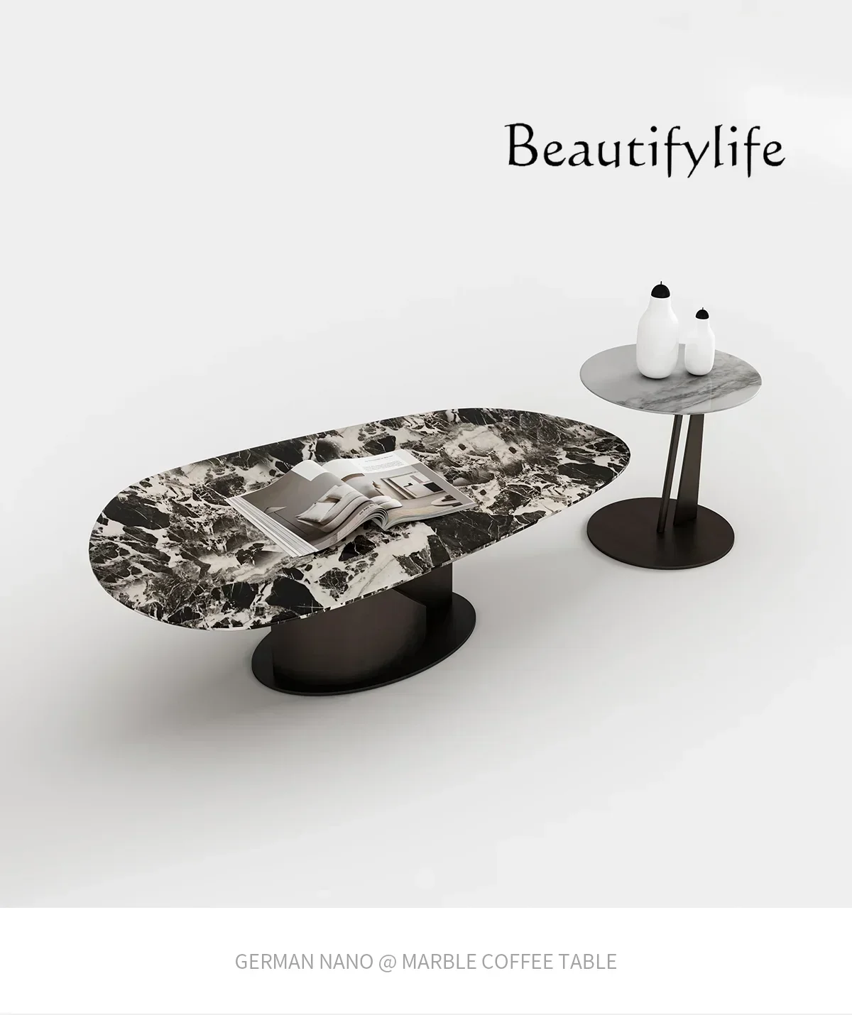 

Whole house furniture Nordic Ancient Style Home Minimalist Marble Shaped Tea Table