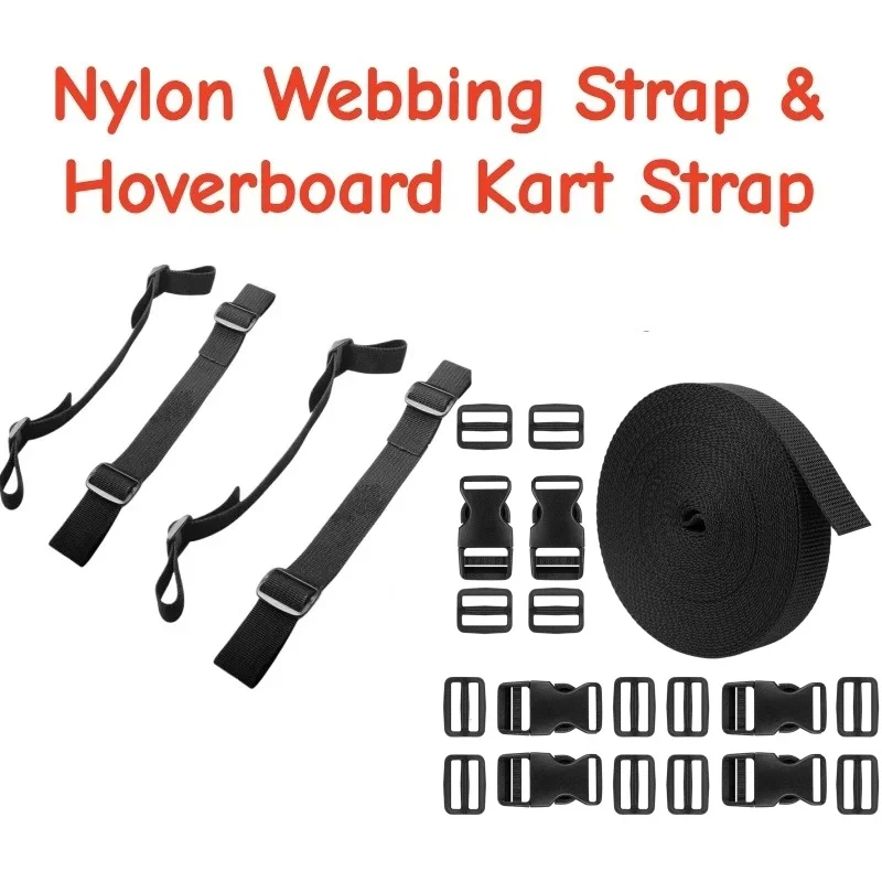 1 Correa de Nylon de 5M, 4 Correas para Hoverboard Kart, Accesorios de Costura DIY, Fijación de Asiento para HoverKart, para Diversión y Seguridad