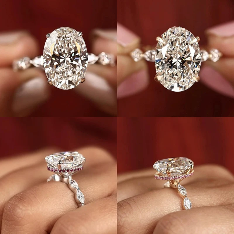 Sparkling Horse Eye Crystal Ring High-end Luxury Finger Jewelry for Women Gift Romantic Engagement Ring KOFSAC