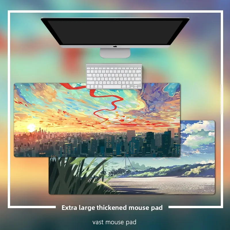 Anime Cute Mouse Pad Landscape Large Keyboard Pad Japanese Esports Office Desk Pad Pc Gaming Accessories Gamer Setup Decoration