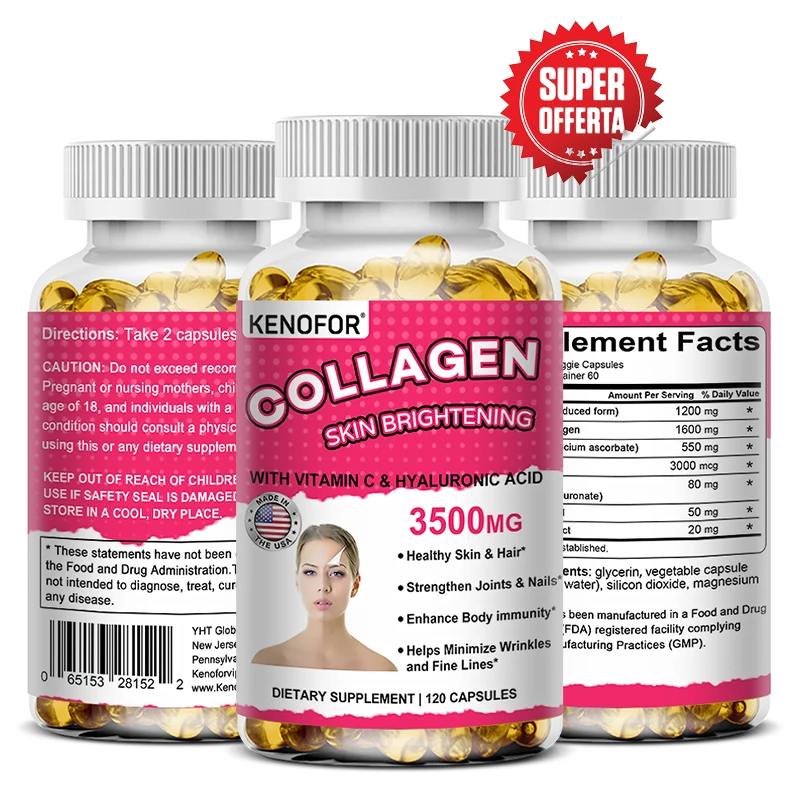 Super Collagen with Vitamin C and Hyaluronic Acid, Skin, Hair, Joints and Nails Supplement with Antioxidants, Anti-Aging