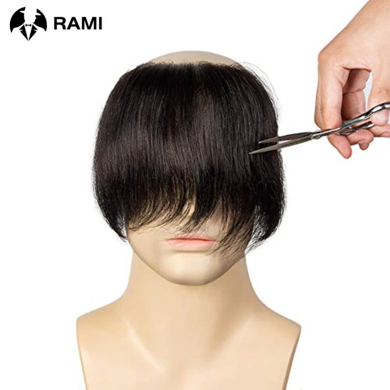 Front Men Toupee Natural Hairpiece For Men PU Front Toupee Wigs Remy Hair With Thin Skin Base Hairline Toupee 100% Human Hair