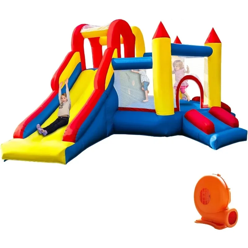 InfIatable Bounce House for Kids 3-8 yr, Bouncy House Accommodate 4-6 Kids, Fun and Safe Indoor/Outdoor Play (12.3'Lx10'Wx6.3'H)