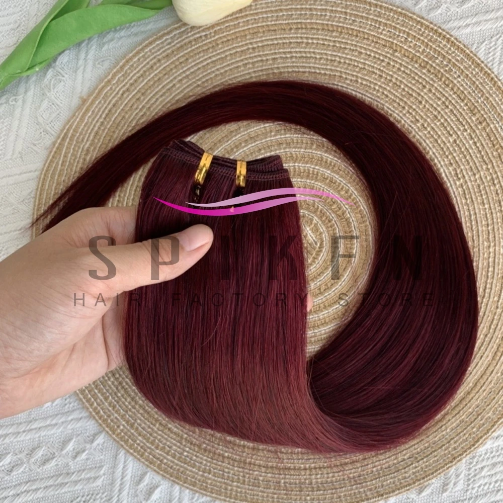 

SPIKEN Straight Human Hair Weaves Remy Human Hair 12''-24'' Bundles Sew In Weft Extensions Straight Blonde 50g/pack Natural Hair