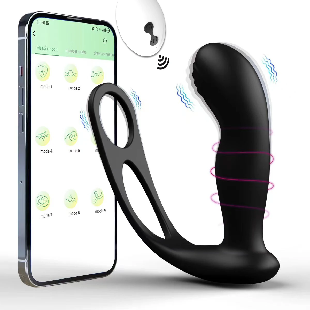 APP Remote Control Prostate Massage Vibrator Dildo Butt Plug Anal Stimulator Masturbator Penis Cock Ring Sex Toy for Couples