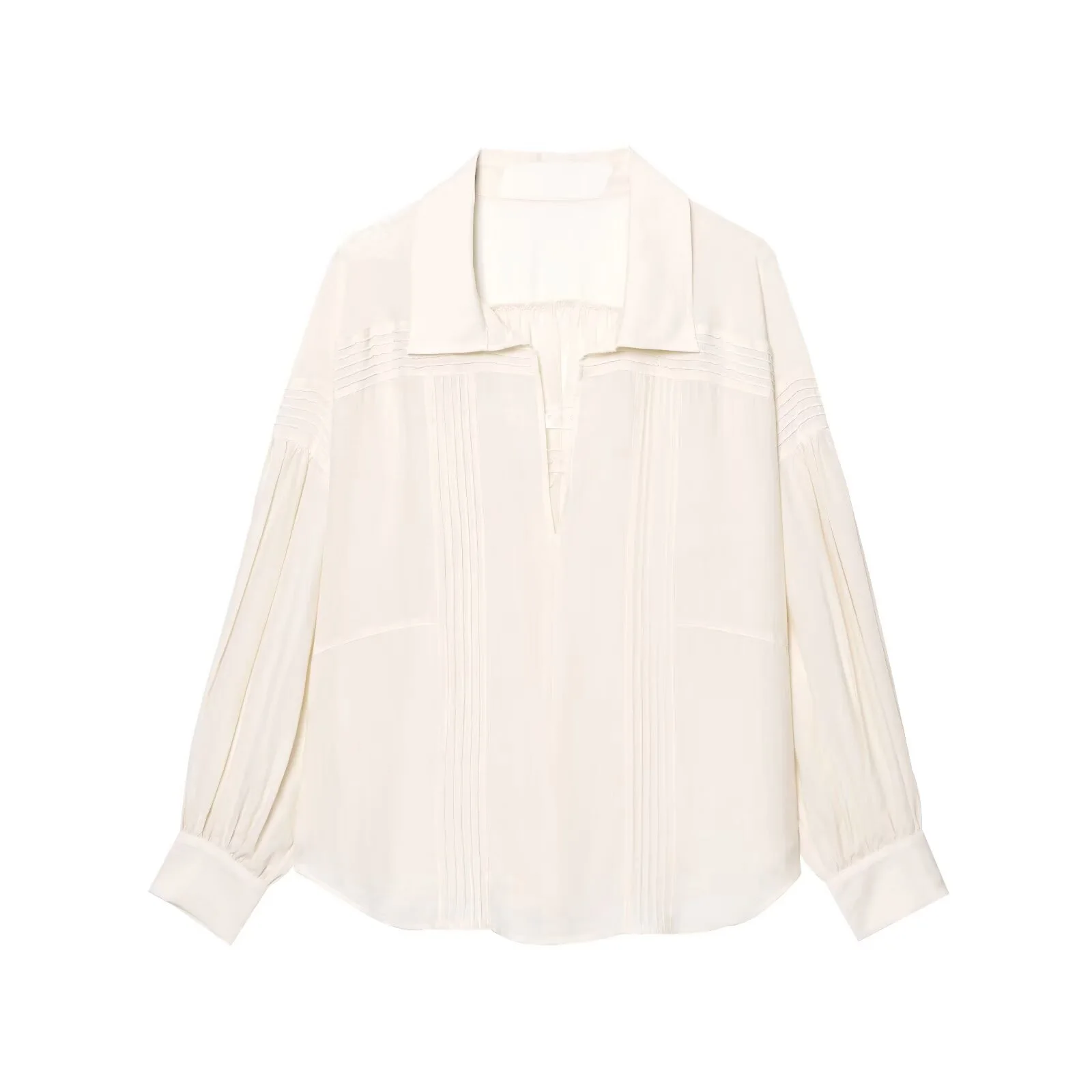 

UNIZERA women's shirt romantic style lapel long sleeved solid color temperament summer new shirt