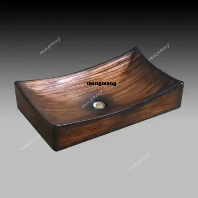 Table Basin High-Grade Wood Grain Super Bright Glazed Art Basin Washbasin Wash Basin