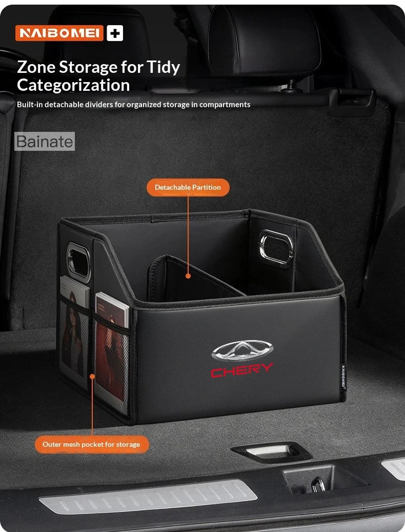 Auto-Kofferraum-Aufbewahrungsbox, Für CHERY TIGGO 2 5 4 TIGGO7 PRO TIGGO8 Plus ARRIZO 6 8 2025, Leder Faltbarer Organizer Auto-Zubehör – Detail 5