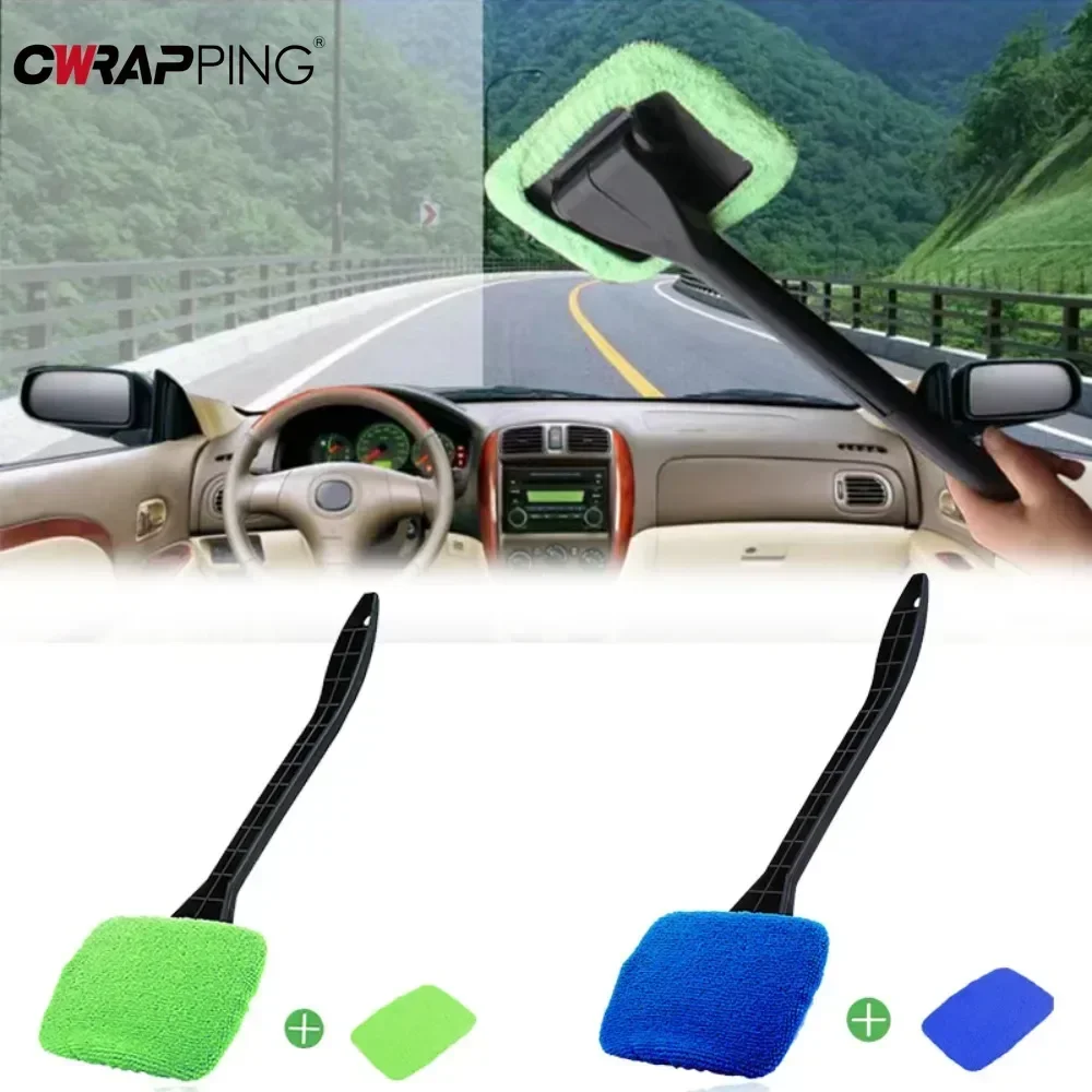 Car Windshield Cleaning Brush Kit Long Handle Durable Waterproof for Auto Glass Care Vehicle Detailing Motorcycle Accessories
