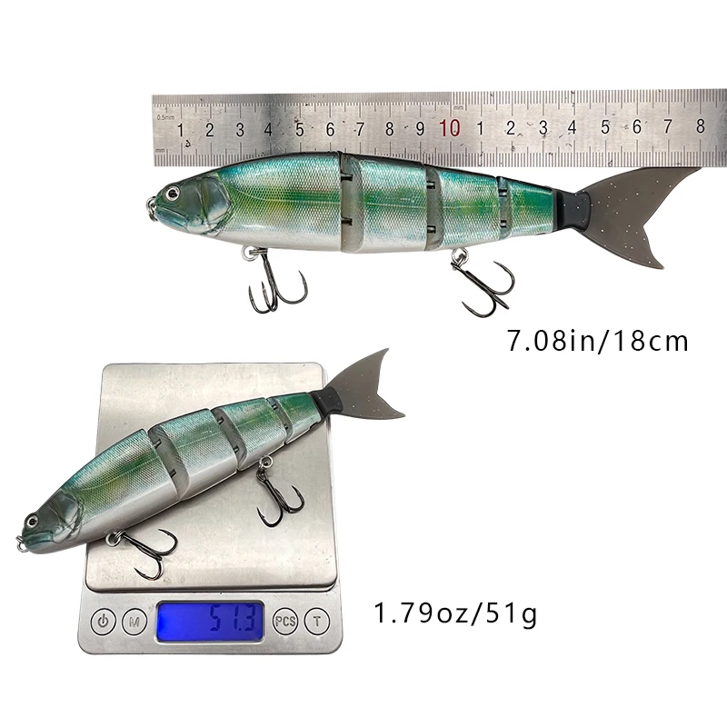180mm Angelköder Gelenkköder Schwimmköder für Hechtangeln Angelzubehör Raubfisch-Angelhaken Schwimmender Köder Sinkender Köder – Detail 12