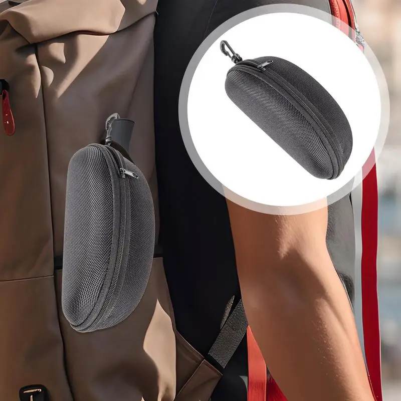 EVA Glasses Case Travel Eyeglasses Case With Handy Belt Clip Waterproof Shockproof Zipper Storage Case With Felt Lining For - Image 2