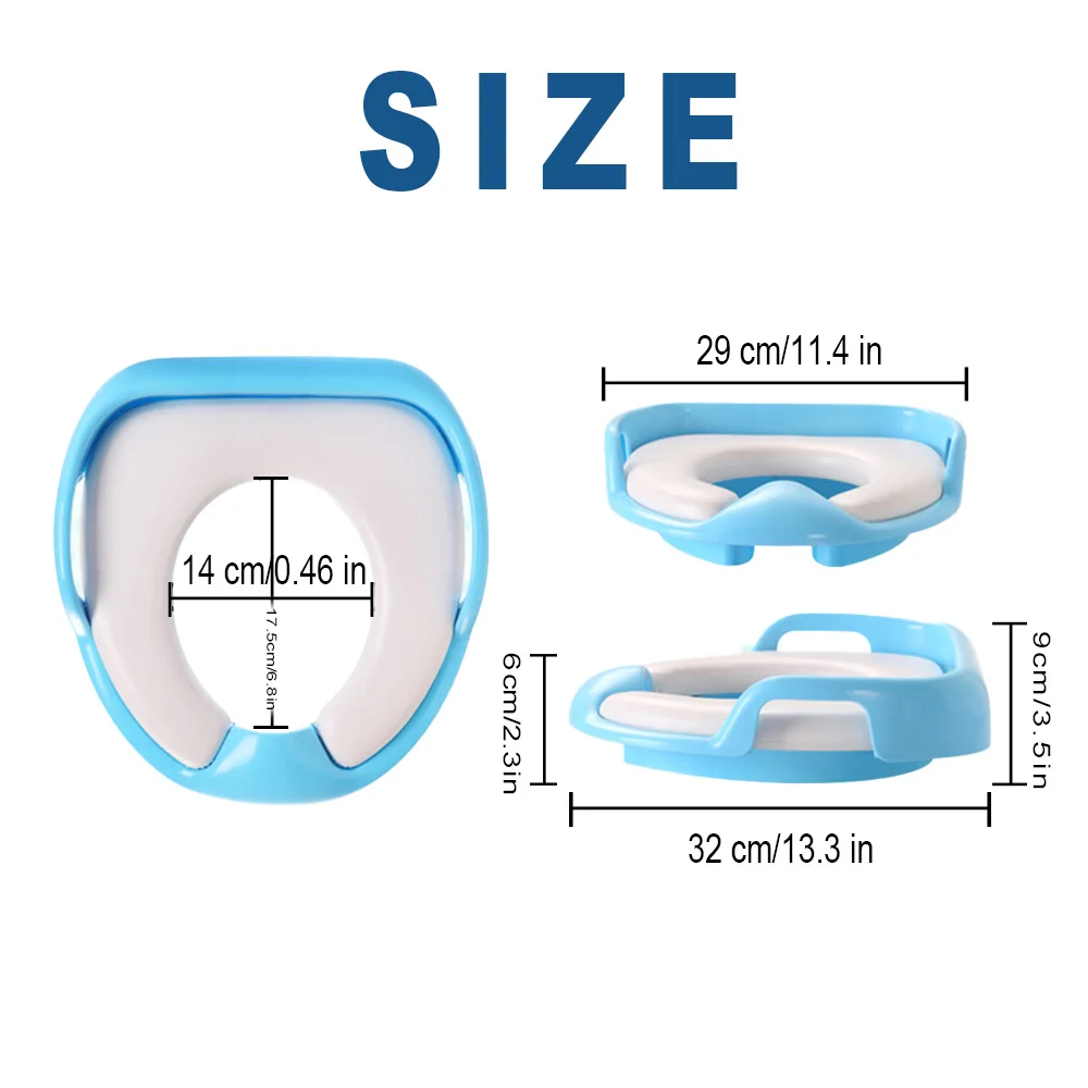 Q-PU Kids Toilet Seat Cover - Soft & Comfortable Potty Training Seat, Warm in Winter Cool in Summer, Fits Most Toilets