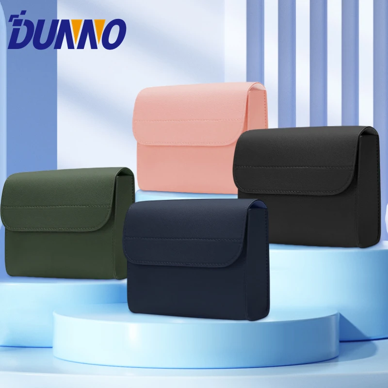 Leather Portable Laptop Phone Power Storage Bag Waterproof Easy to Clean USB Cable Storage Bag Solid Color Storage Bag Charger