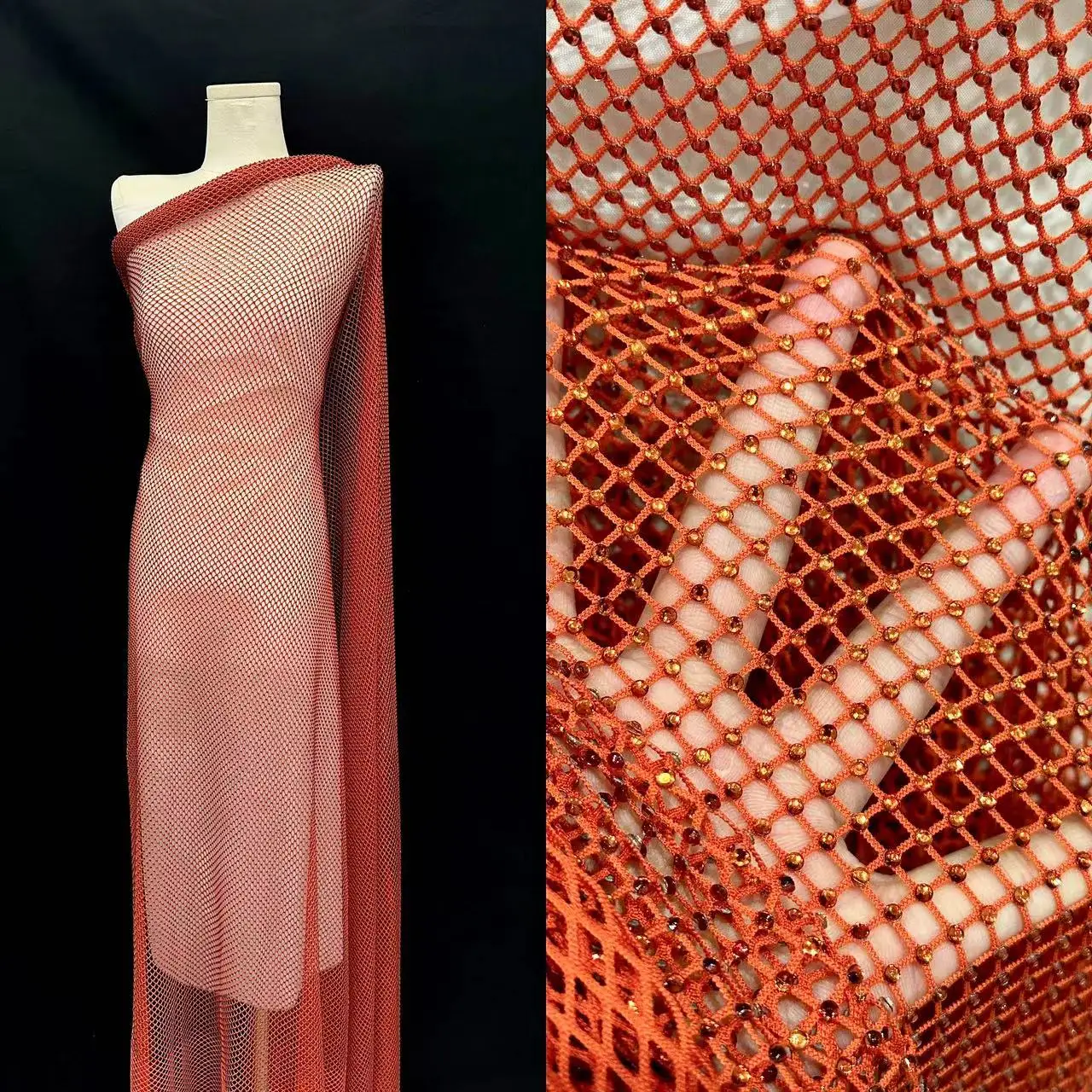 1 야드 나이지리아 비즈 레이스 패브릭 아프리카 수 놓은 두바이 새로운 2025 Tulle 레이스 직물 라인 석 KB0630 파티 드레스