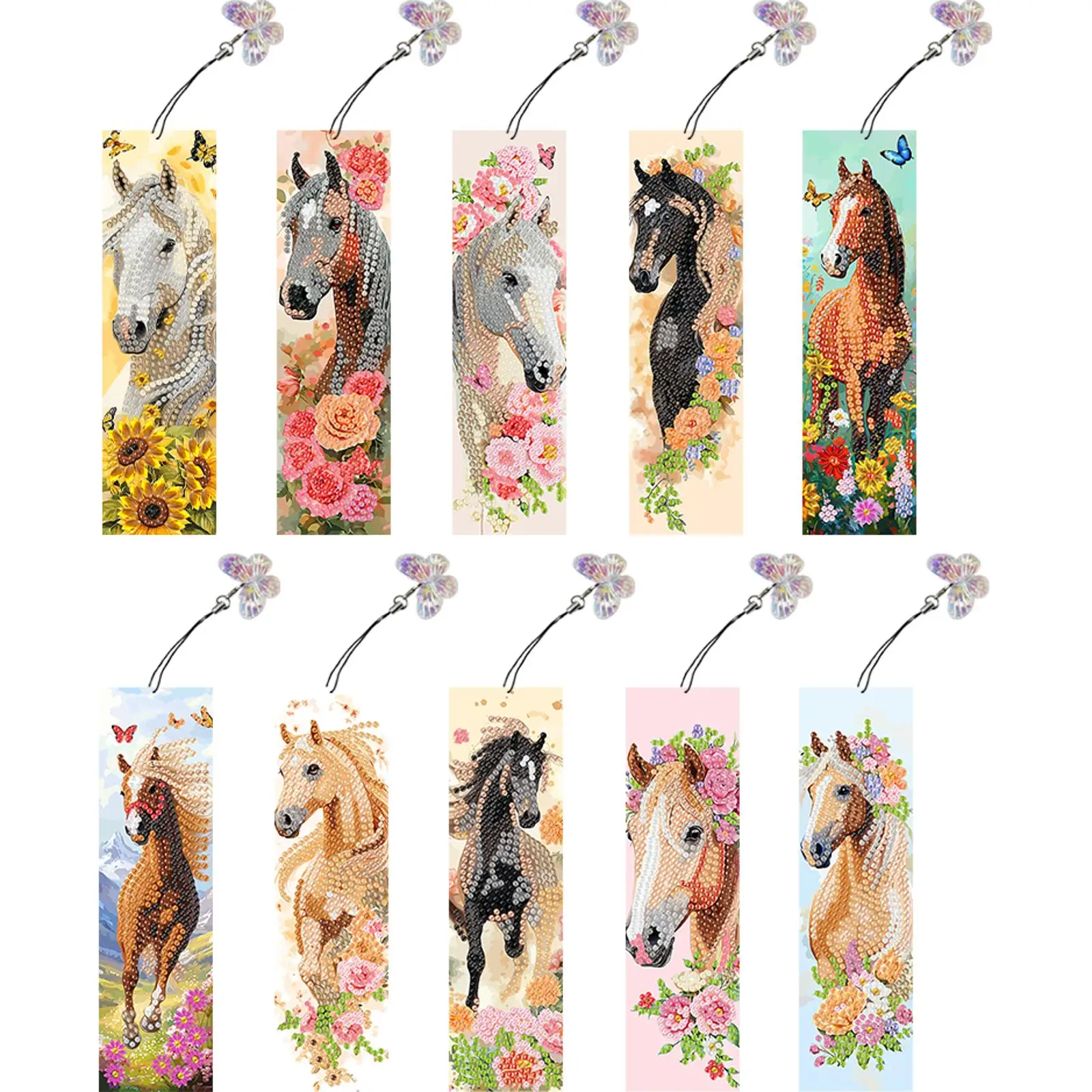 

10 шт. узоры лошади DIY алмазная живопись закладка алмазная живопись художественные закладки для начинающих идеальный выбор для домашнего офиса